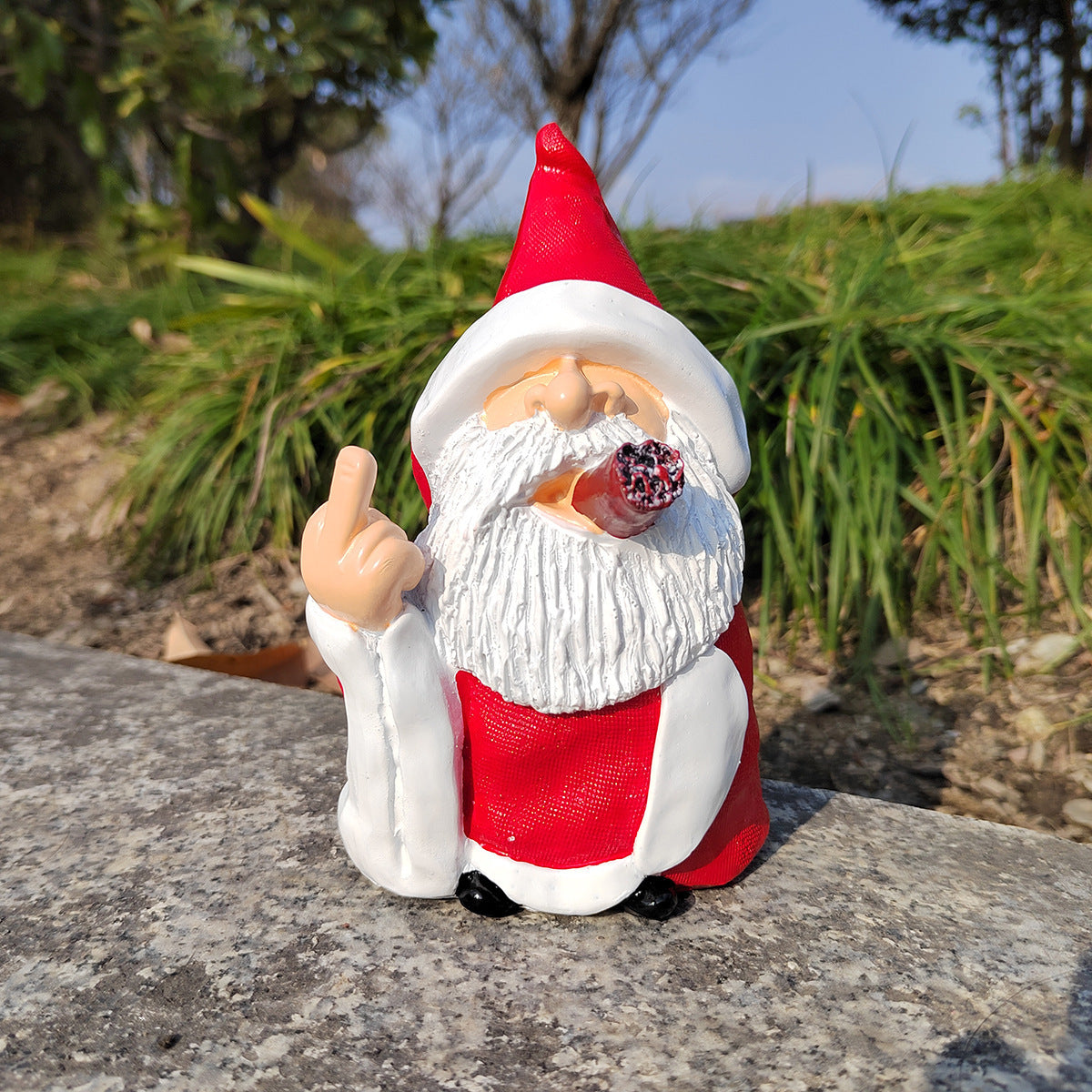 Raucher-Weihnachtsmann Dekofigur – Weihnachtsdekoration für Garten und Zuhause
