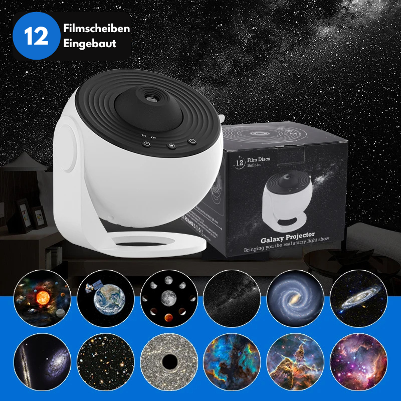 GalaxBeam: 3D Sternenhimmel-Projektor mit Klarer Fokus-Technologie – Erlebe Planeten, Sterne & die Milchstrasse hautnah
