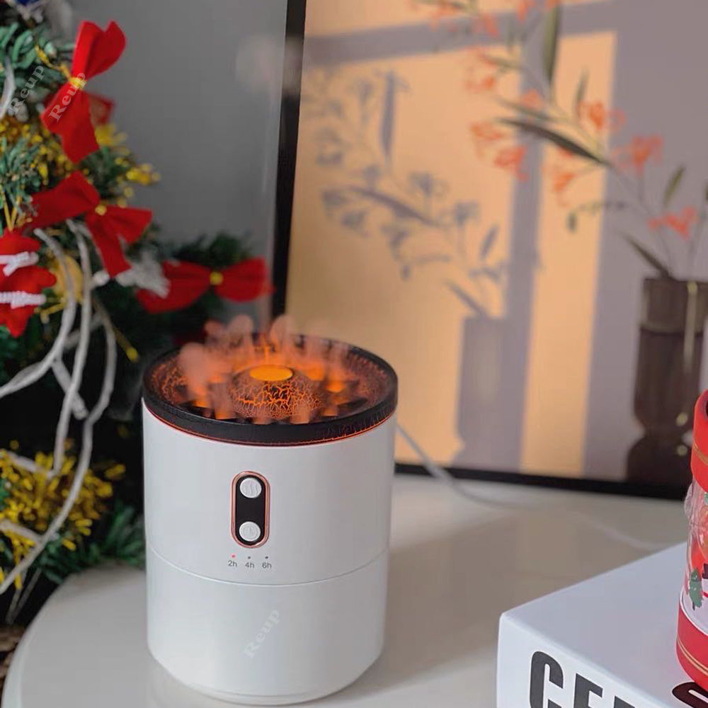 USB Aromadiffusor mit Vulkanflamme – Tragbarer Luftbefeuchter und Nachtlicht