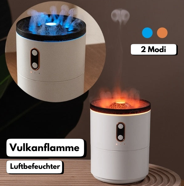 USB Aromadiffusor mit Vulkanflamme – Tragbarer Luftbefeuchter und Nachtlicht